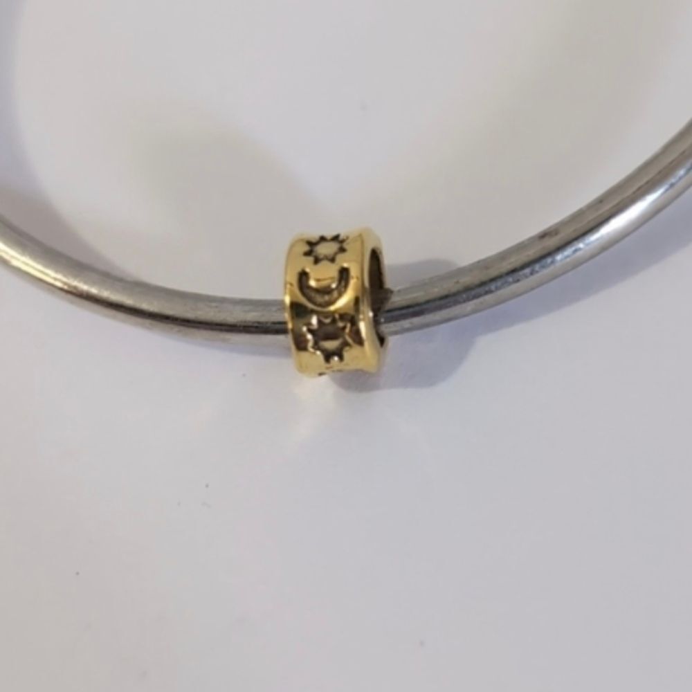 Gold Moon and Stars‎ Spacer Charm for Pandora Style Bracelet